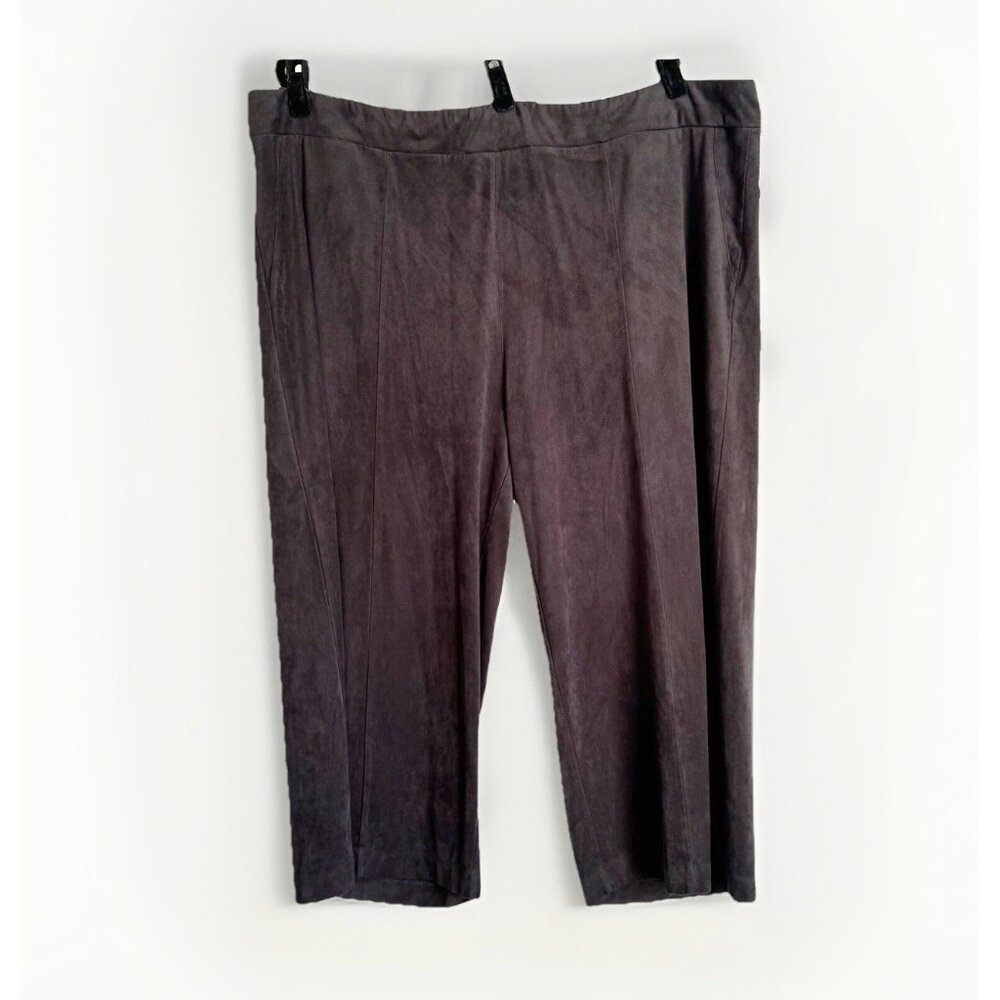 Soft Surroundings Black Velvet Pull On Capris Women’s 3X Soft Minimalist